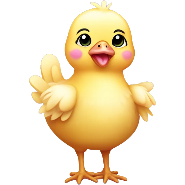Baby chicken with pink bow emoji