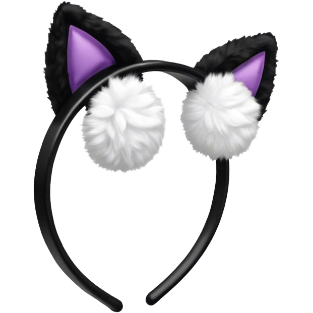 Black cat ears hair hoop emoji