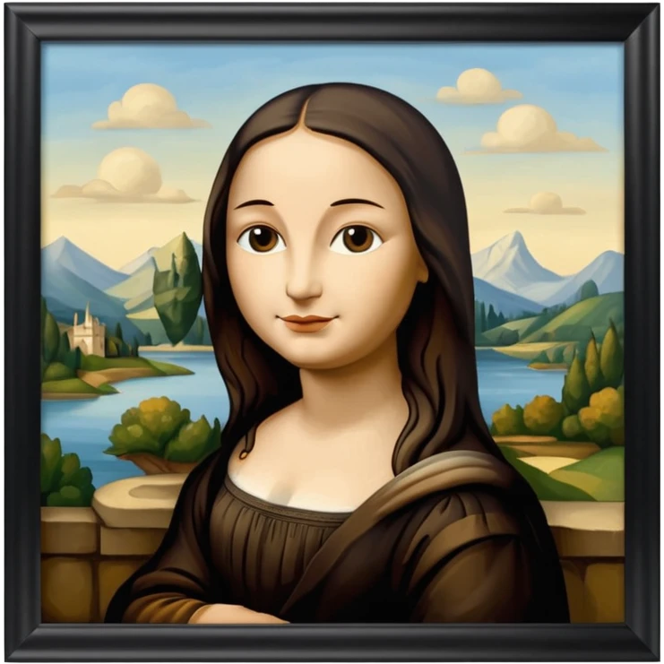  paint of Louvre giocanda frame more similar to a famousnpaint in Paris Louvre  emoji