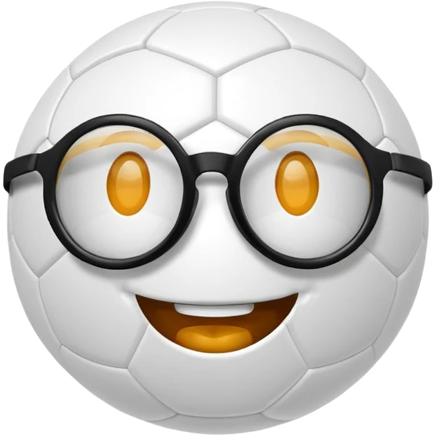 soccer ball wearing joke glasses emoji
