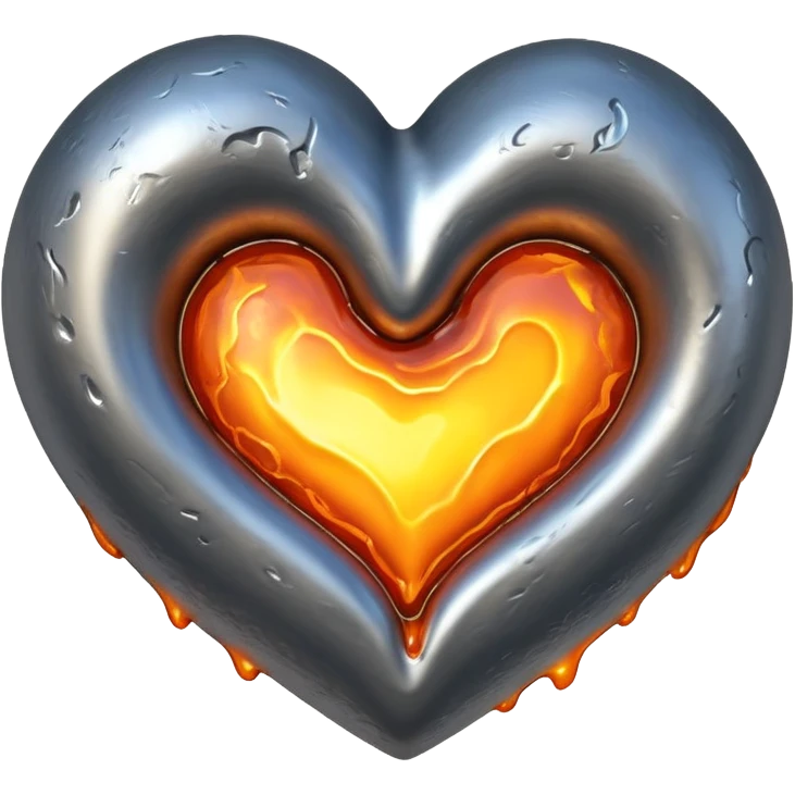 hot melting metal heart shape emoji