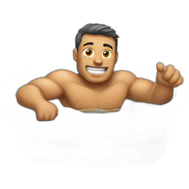 Un hombre en un jacussi disfrutando emoji