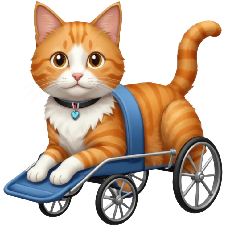 cat in a pet wheelchair emoji