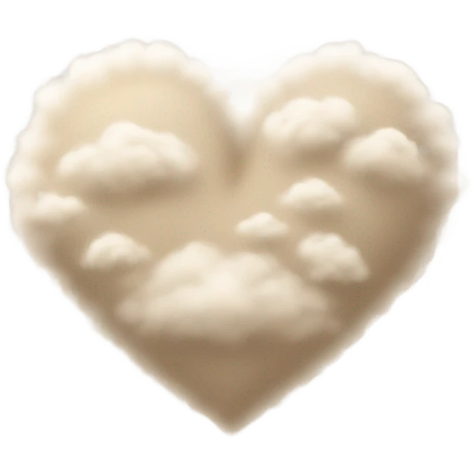 beige heart + cloud emoji