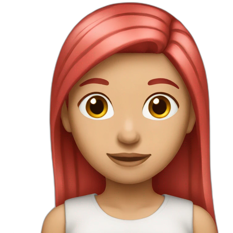 girl-long-straight-rosered-hair-joy emoji