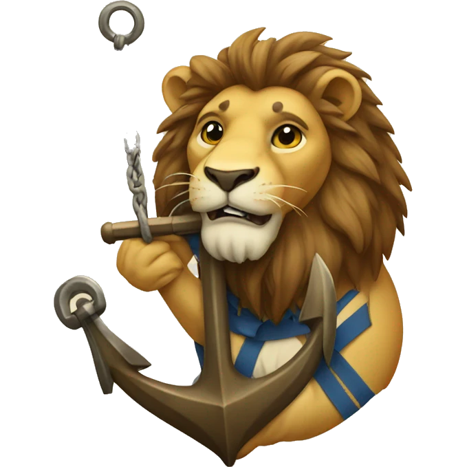 a lion holding an anchor emoji