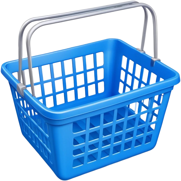 Blue empty shopping basket emoji