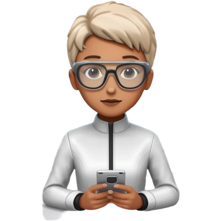 a counter with glasses and futurist, its a person  emoji