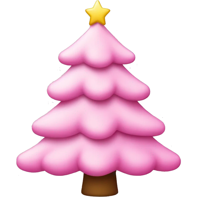 Pink themed Christmas tree emoji