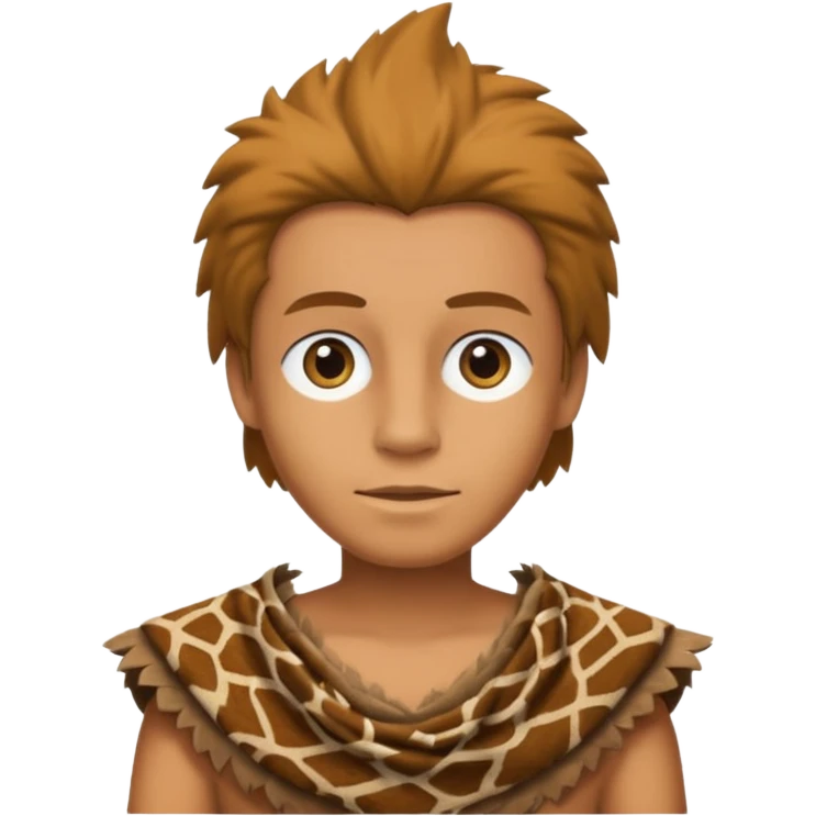 a simson wearing ancient animal skin cloth, half body, icon emoji