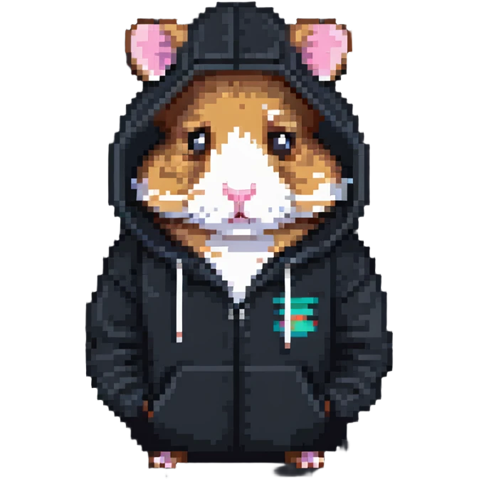 Hamster hacker in a hoodie emoji
