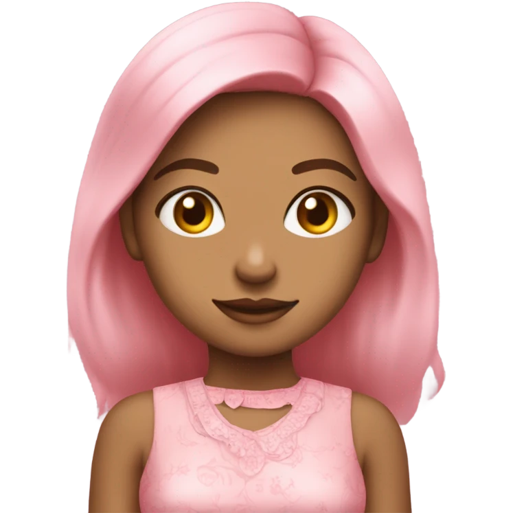 Menina loira com vestido rosa  emoji