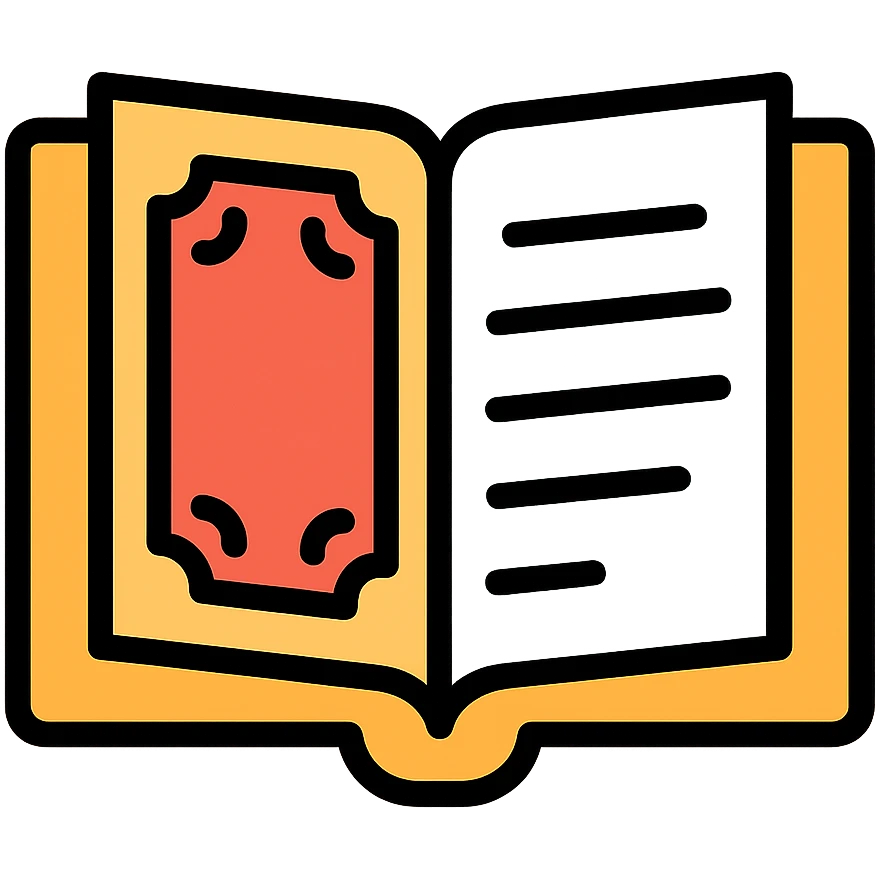 the first page of a book, open, with decorative borders and visible text lines emoji
