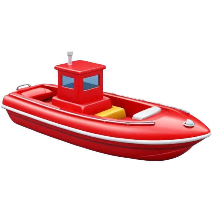 red  plastic toy boat emoji