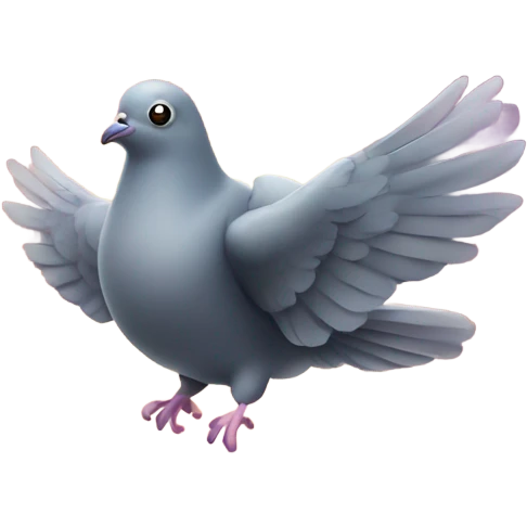 pigeon floating in outer space emoji