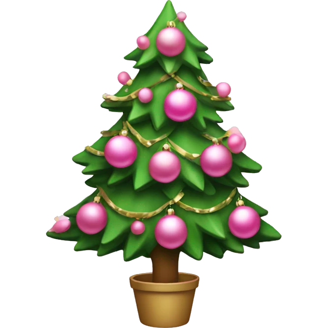 Christmas tree with pink dekorations  emoji