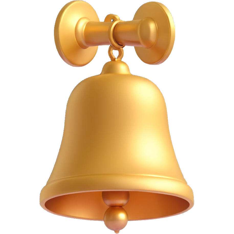 shiny gold bell emoji