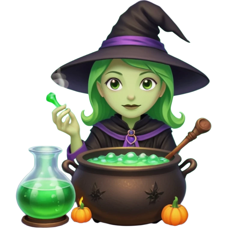 green witch cooking potion emoji