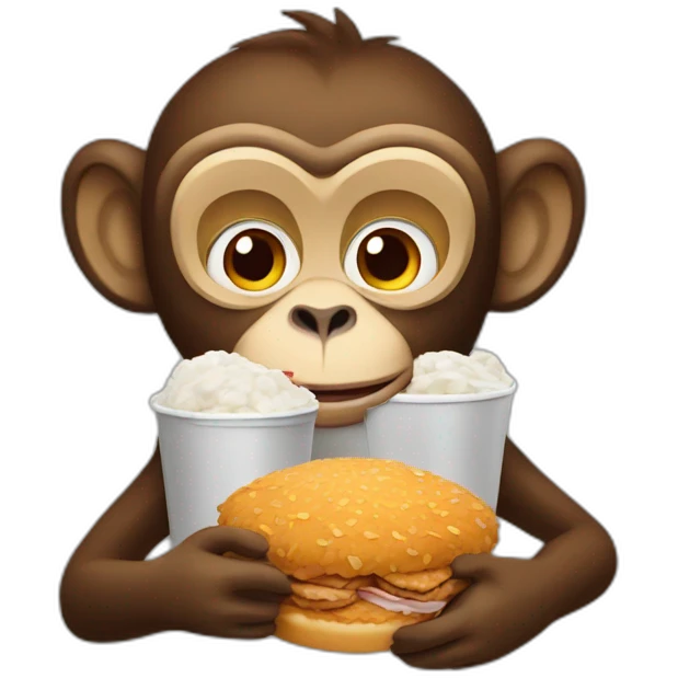 Monkey with kfc emoji