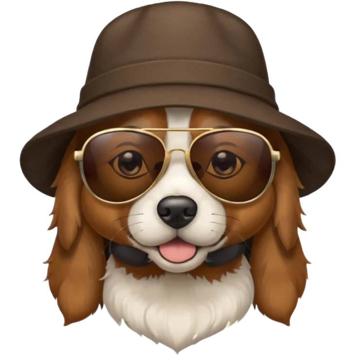 dog with hat and sunglasses emoji