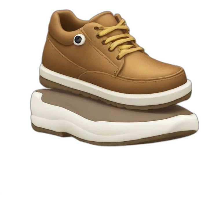 Zapatilla con ojos y boca emoji