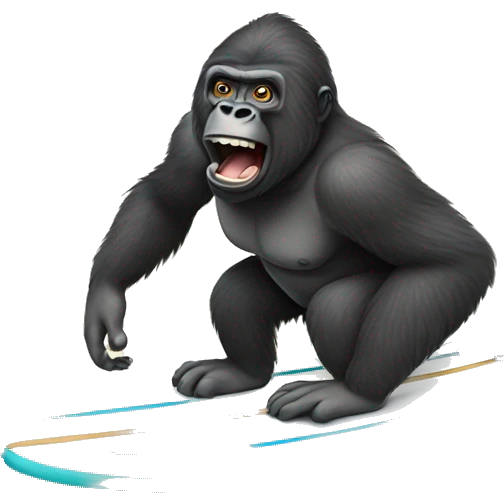 Gorilla on surfboard emoji