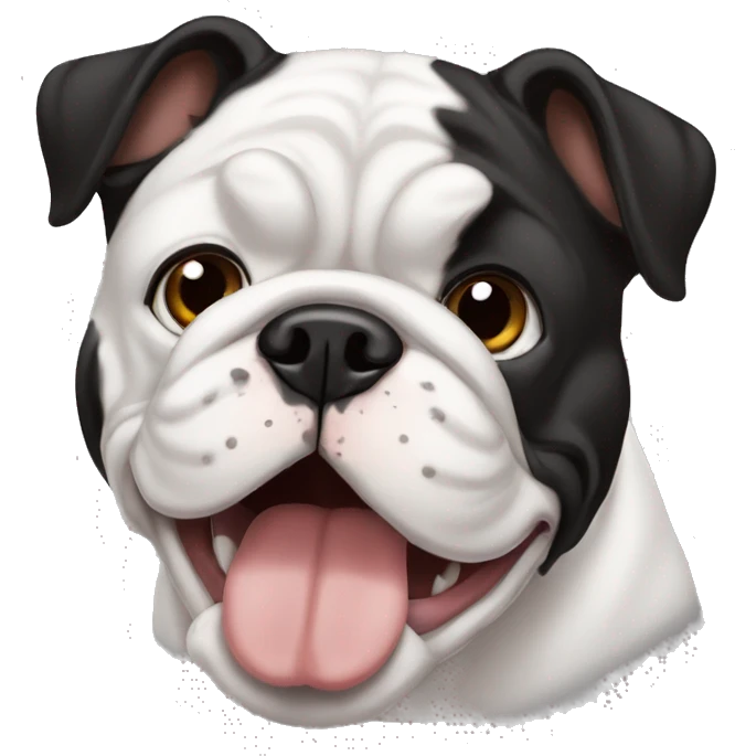 perro bulldog francés negro y blanco  emoji