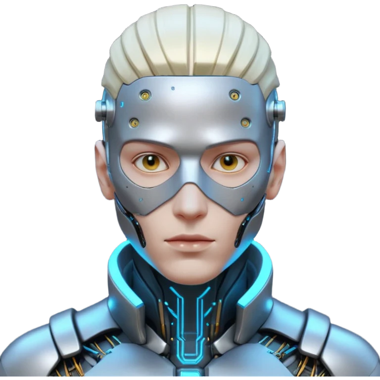 Cyberpunk man head 3d emoji