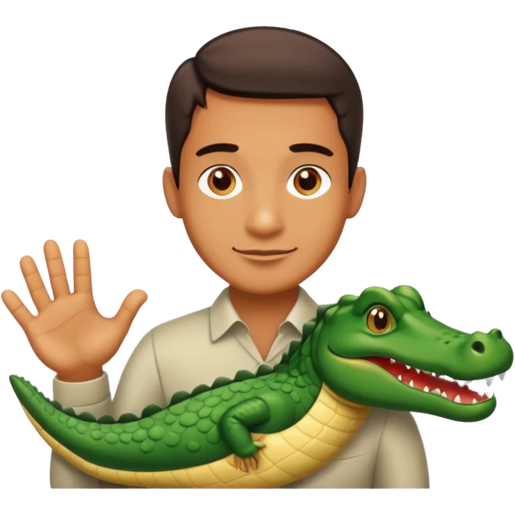 Guy with alligator arms emoji
