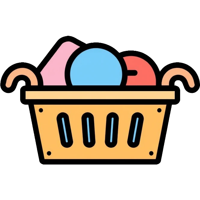laundry basket with clothes emoji