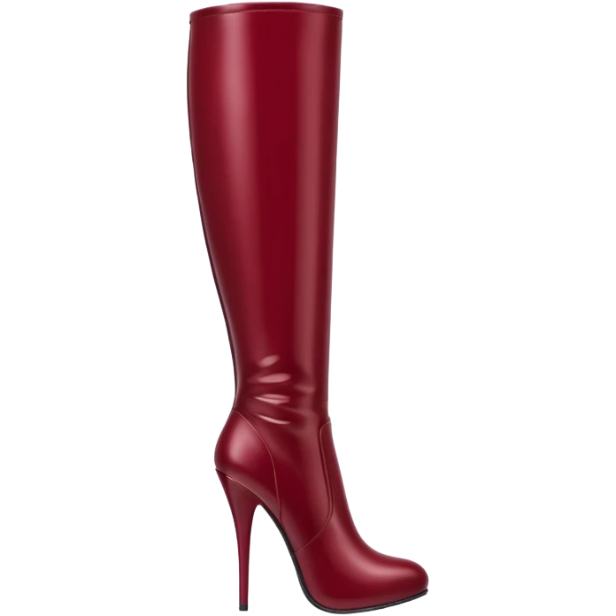 burgundy red latex knee high heel boots emoji