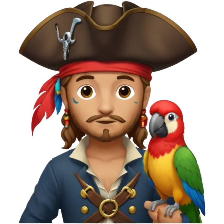 pirate and parrot emoji