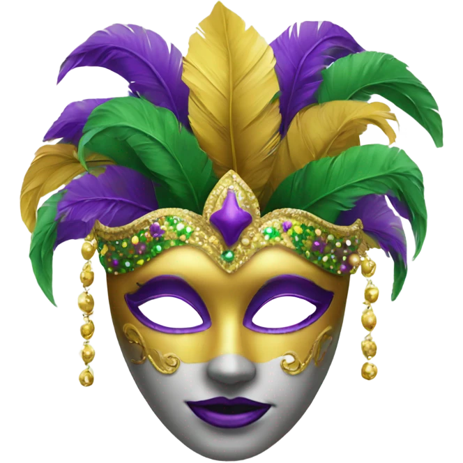 mardi gras girl mask emoji