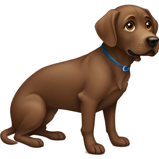 Brown Labrador sitting  emoji