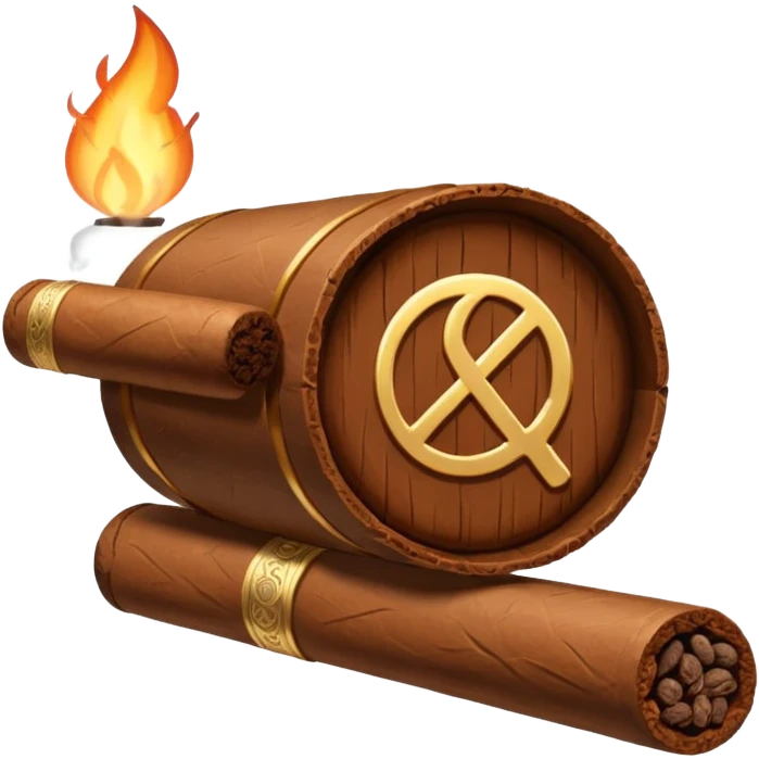 cigar with a prohibition symbol in ios style horizontaly emoji