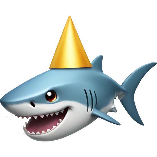 Shark with party hat  emoji