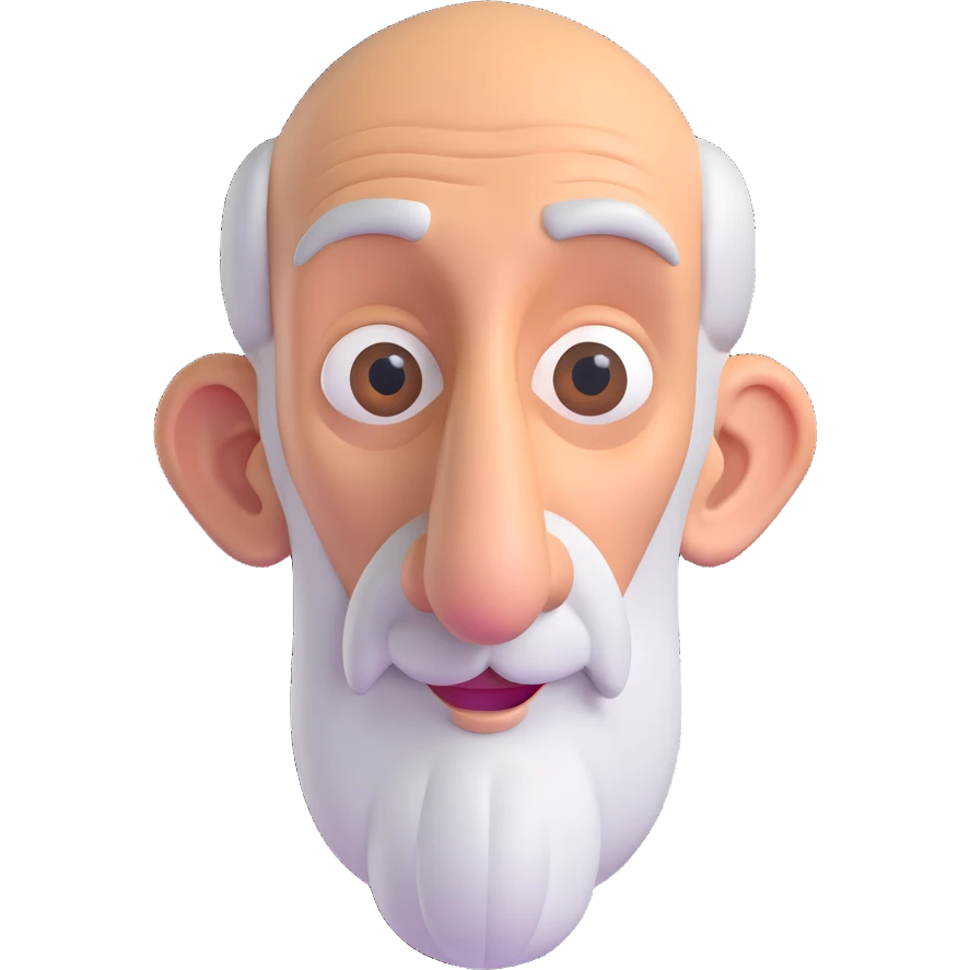 old man with a long nose modern 3D emoji look emoji
