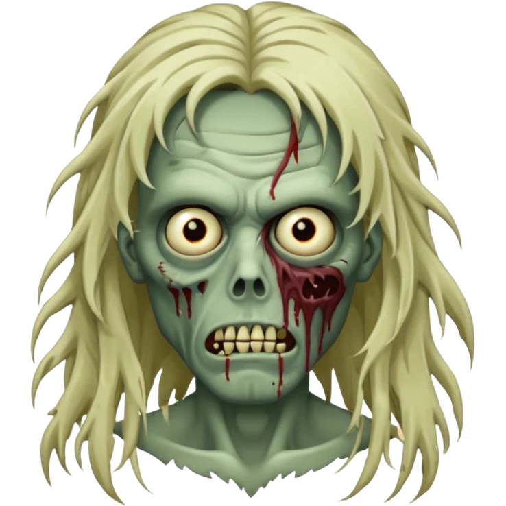 Zombie with long hair Infront of his face emoji