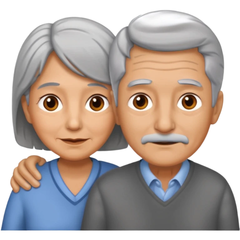 old couple that both have tan skin and grey hair  emoji