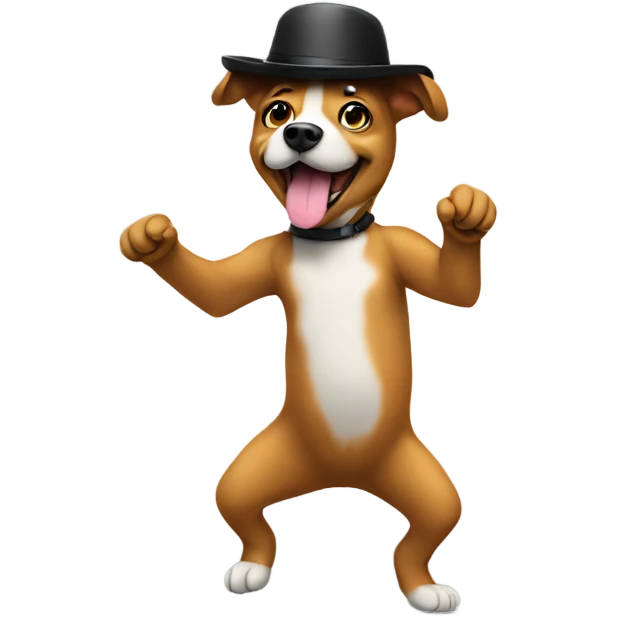 dog with hat on dancing emoji