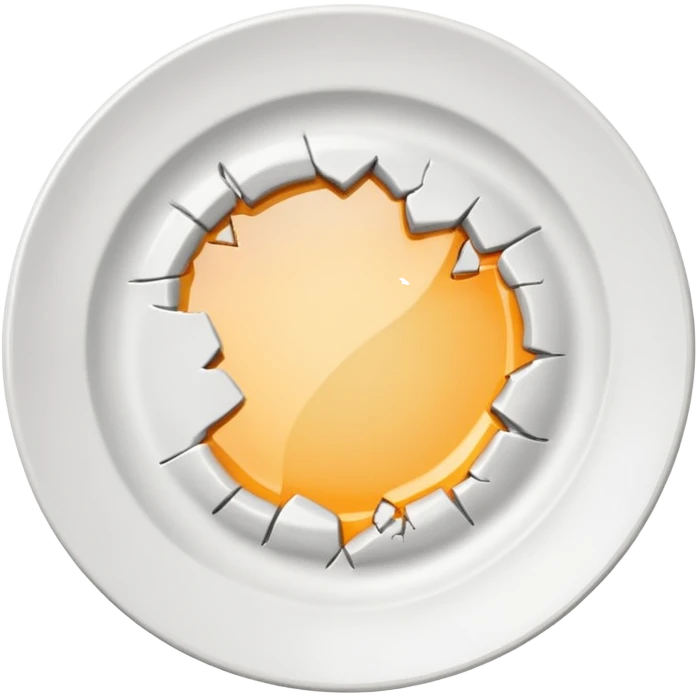 a broken rounded white plate emoji