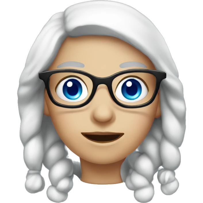 Female Santa with blue eyes and glasses emoji