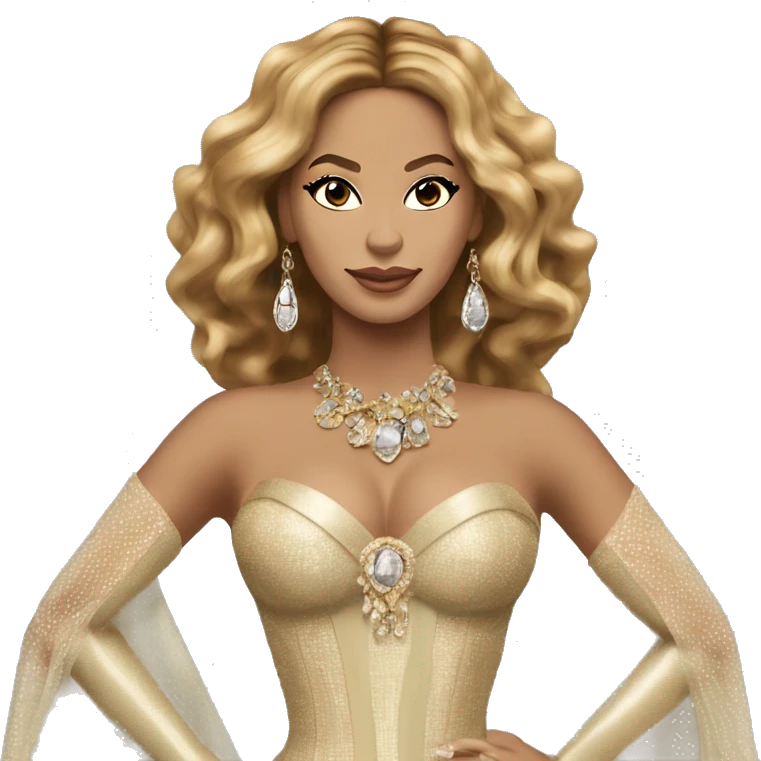 Iconic-style Candid Likeness Beyoncé:

A regal presence with an intense focus and poised stance, often adorned in glamorous attire. Known for her powerful aura and unwavering grace, radiating strength and talent. emoji