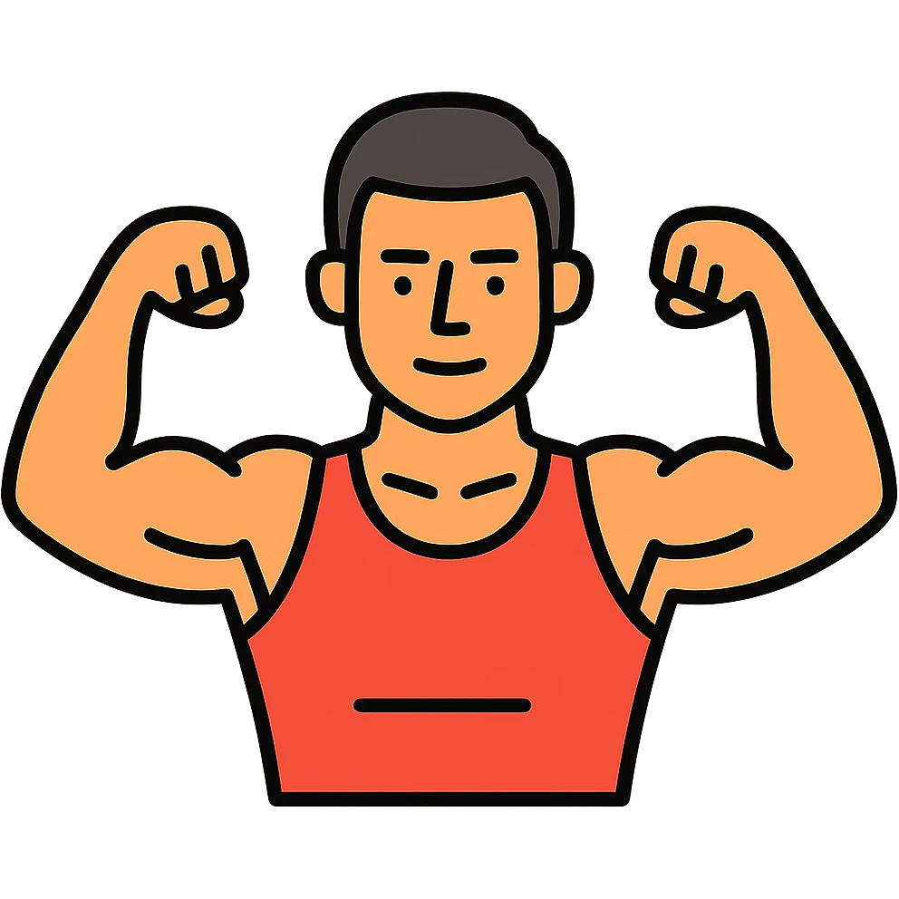  a very strong sportsman boasting his huge arm muscles emoji