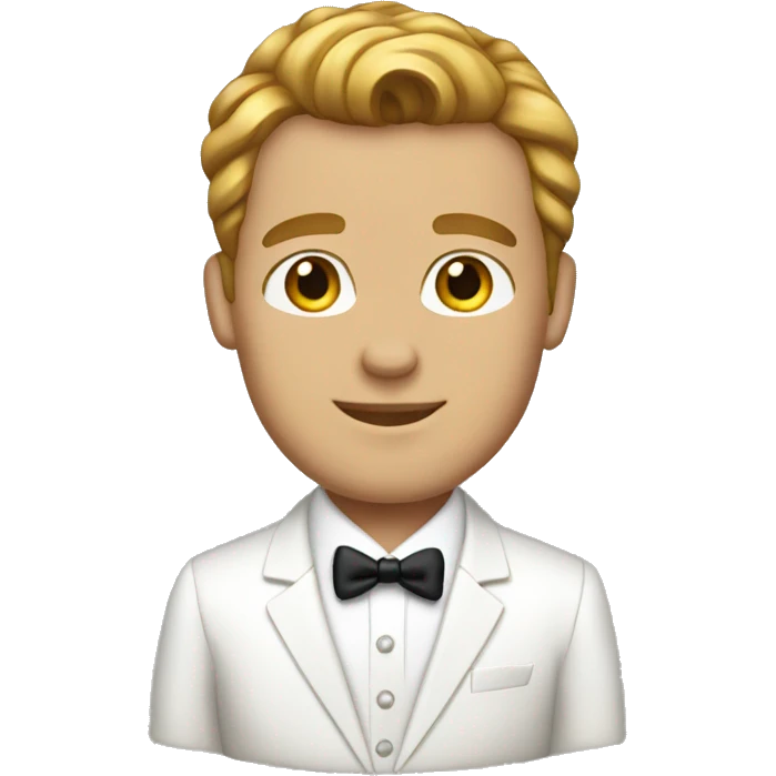 groom with light brown hair white tux emoji