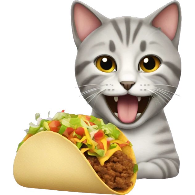 Cat eating a taco emoji
