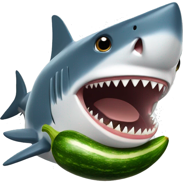 shark eating a zucchini emoji