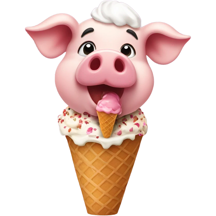Pig eating ice cream  emoji