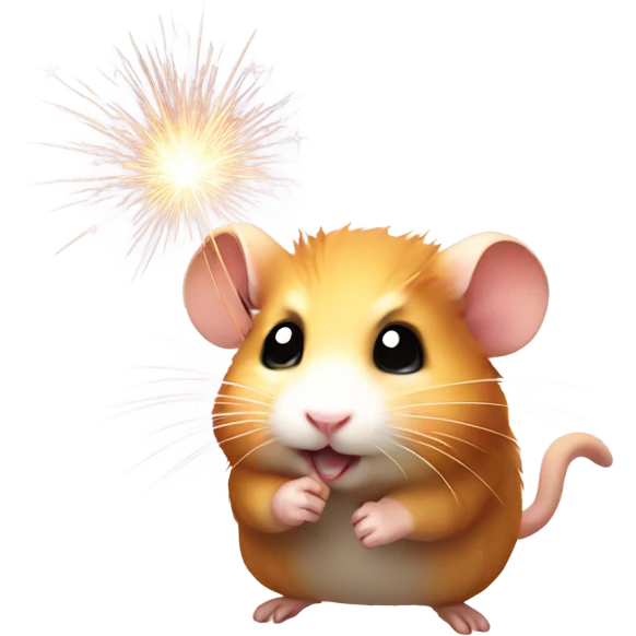 Hamster with sparkler emoji