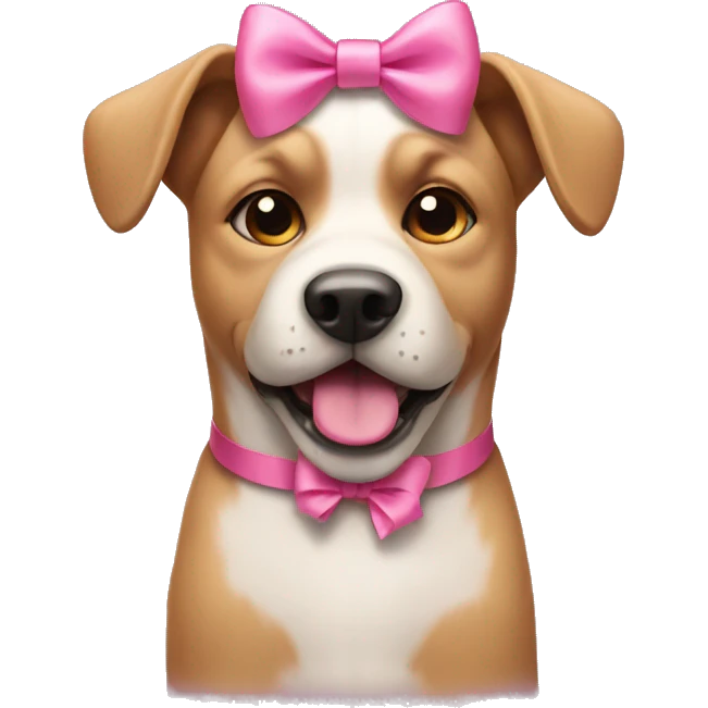 Dog with a pink bow emoji